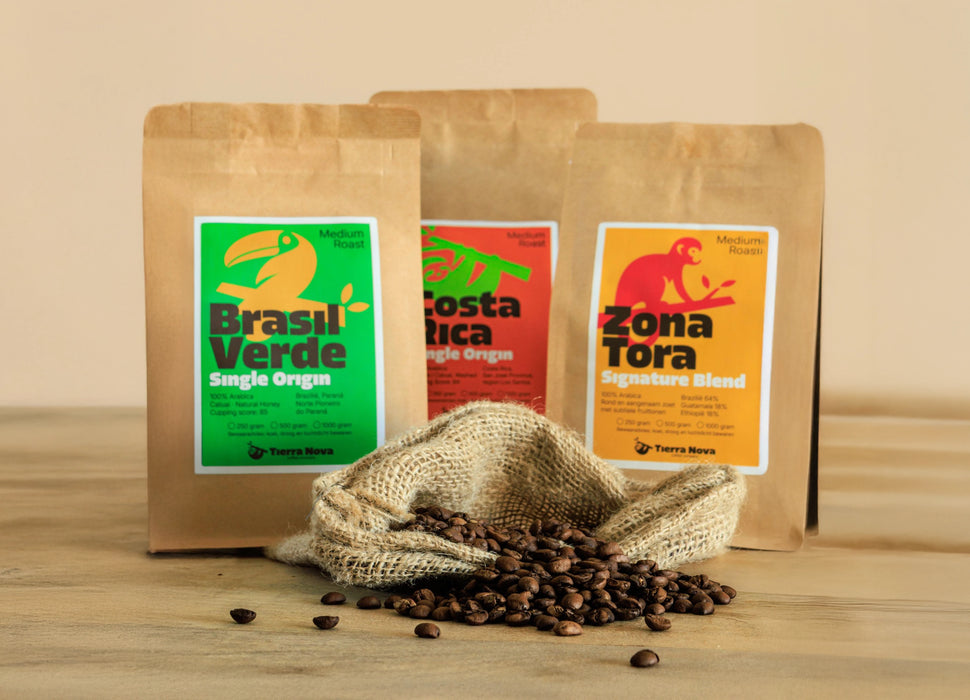 TierraNova Coffee proefpakket – 3 specialty koffiebonen smaken